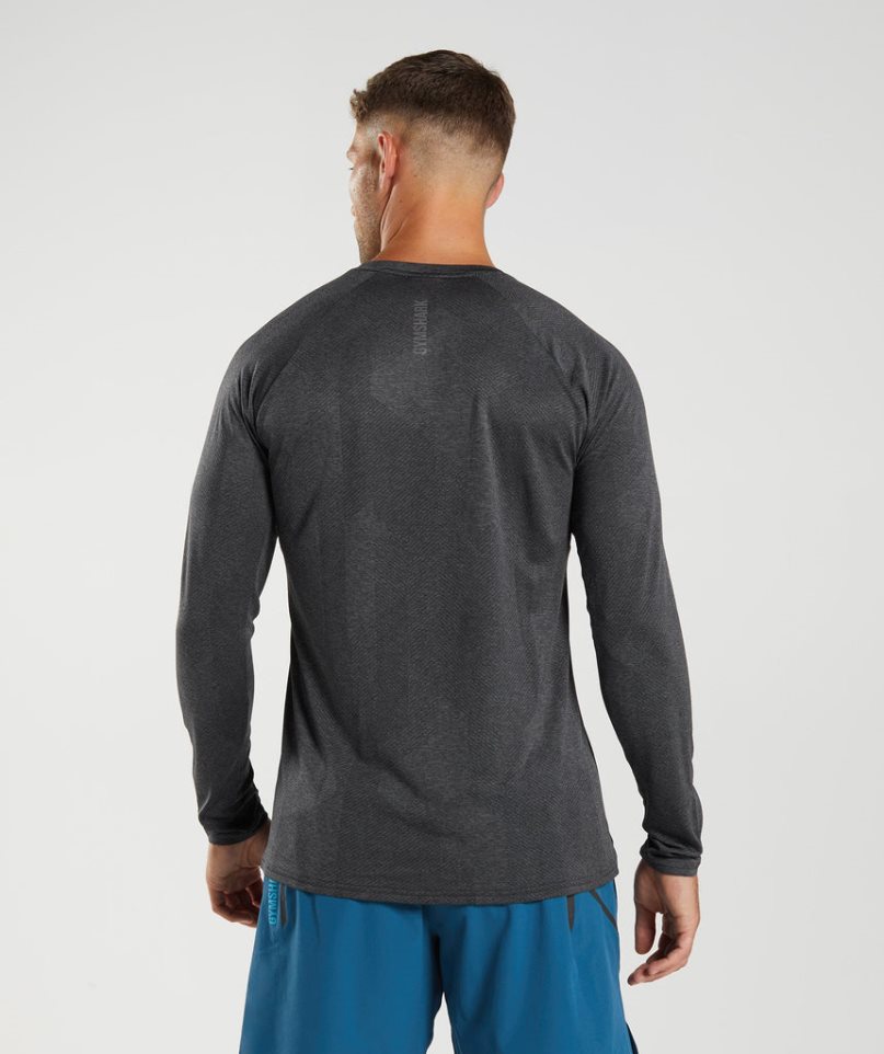 Men's Gymshark Apex Long Sleeve T-Shirts Black | NZ 6CHXQL